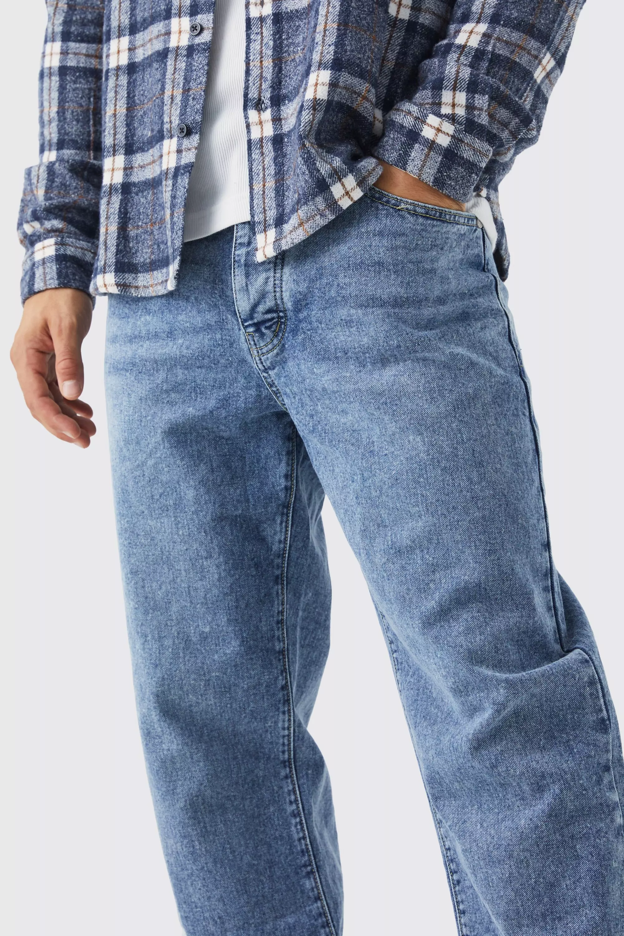 Relaxed leg hot sale jeans